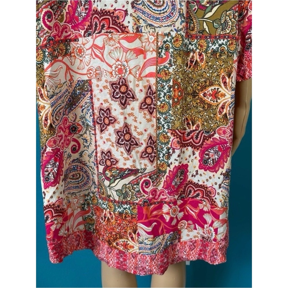 Floriana Cardigan Kimono Women's Large Boho Bohemian Floral Open Front - Picture 8 of 10
